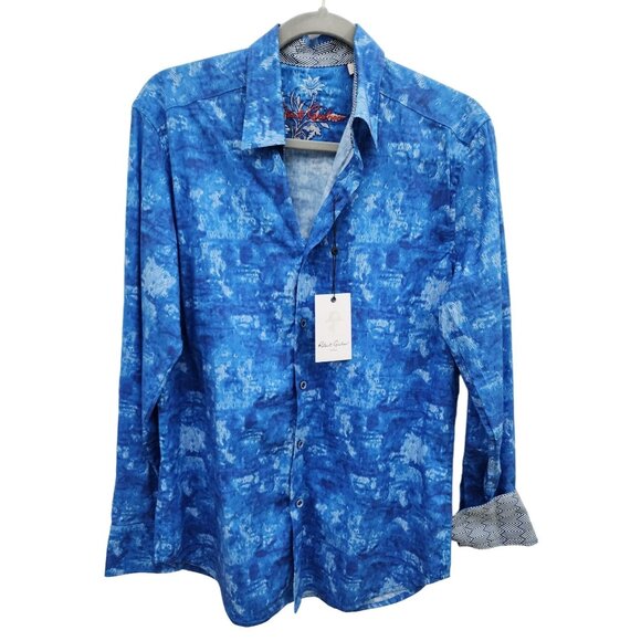Robert Graham NWT Lewisville Blue Longsleeve Button Contrast Shirt Small - Picture 1 of 7
